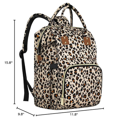 Femuar Diaper Bag Backpack Multifunction Maternity Diaper Bag for Baby Girls & Boys Large Capacity Travel Nappy Bags Leopard Print