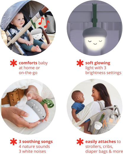 Skip Hop Portable Baby Sleep Sound Machine, Glow with Me Acorn