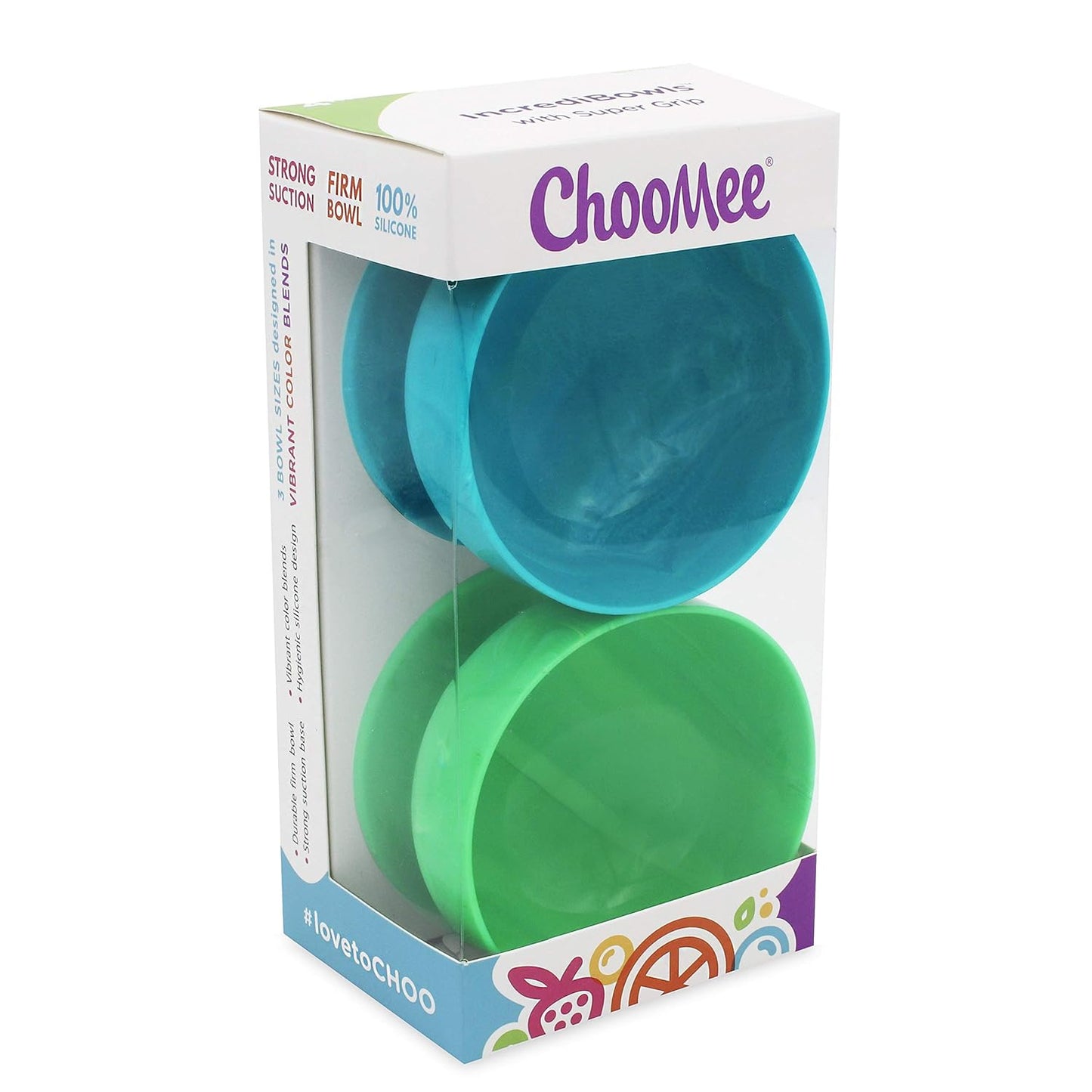 ChooMee Silicone Baby Suction Bowls | Non Slip Extra Strong Suction Base with Durable and Firm Bowl | Ideal for Infant and Toddler Baby Led Feeding | Small 2 CT