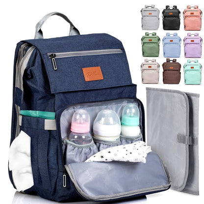 PILLANI Baby Diaper Bag Backpack - Large Waterproof Travel Diaper Bag for Boys & Girls, 16 Organizer Pockets with Changing Pad, Insulated Bottle Pockets & Stroller Straps, Baby Shower Gifts, Dinosaur