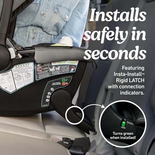 Graco® Gomax Infant Car Seat, Orchid Haze, Lightweight, Reclining Rear Facing Car Seat Installs with or Without a Base