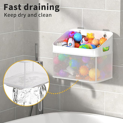 GloTika Mesh Baby Bath Toy Storage, ‎Large Capacity and Quick Drying Baby Toy Storage for Bath, Multi-use Net Bags Make Baby Bath Toy Organizer Easy, 1 Pack