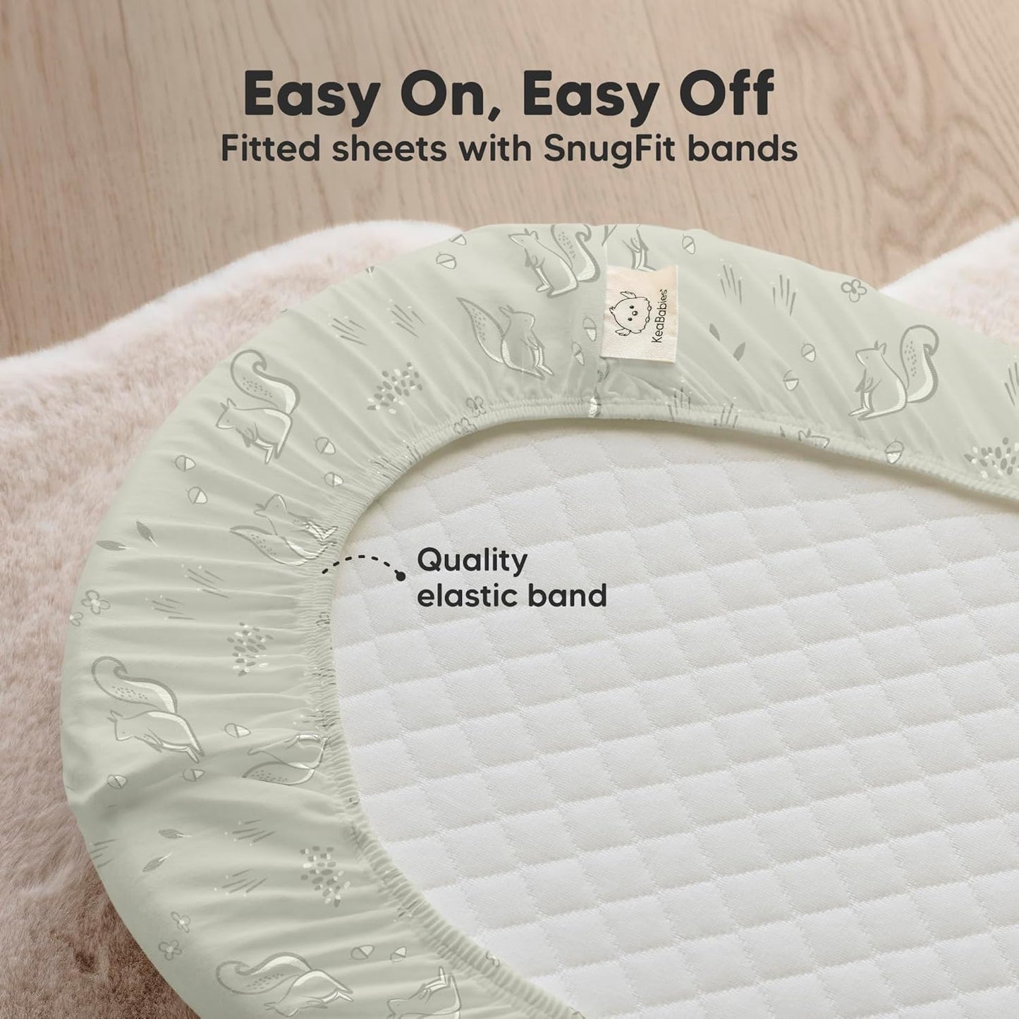 2-Pack Organic Bassinet Sheets for Girls, Boys - 100% Cotton Bassinet Mattress Sheets Compatible with Halo Bassinest Swivel Sleeper, Graco, Baby Delight, Chicco, Unisex Fitted Bassinet Sheets (Elly)