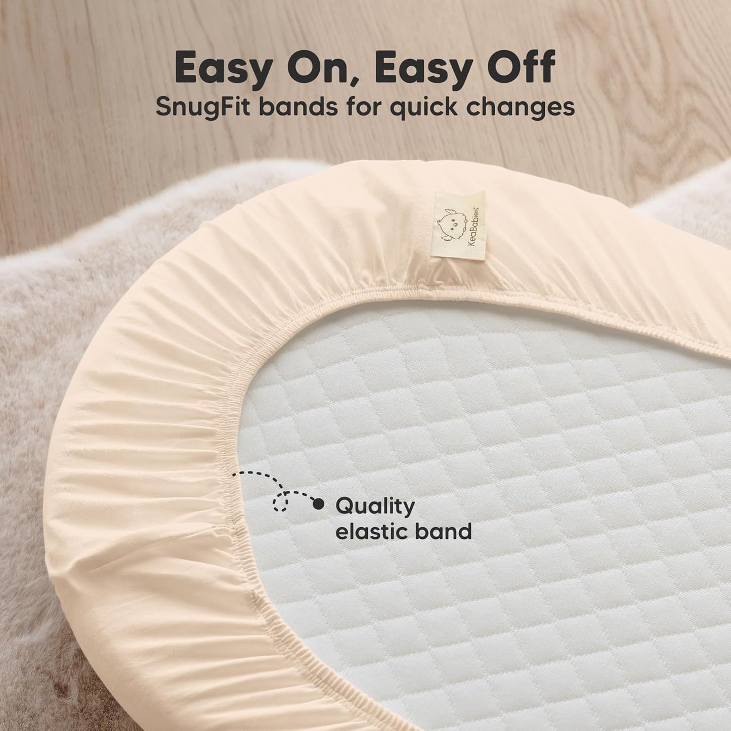 2-Pack Organic Bassinet Sheets for Girls, Boys - 100% Cotton Bassinet Mattress Sheets Compatible with Halo Bassinest Swivel Sleeper, Graco, Baby Delight, Chicco, Unisex Fitted Bassinet Sheets (Elly)