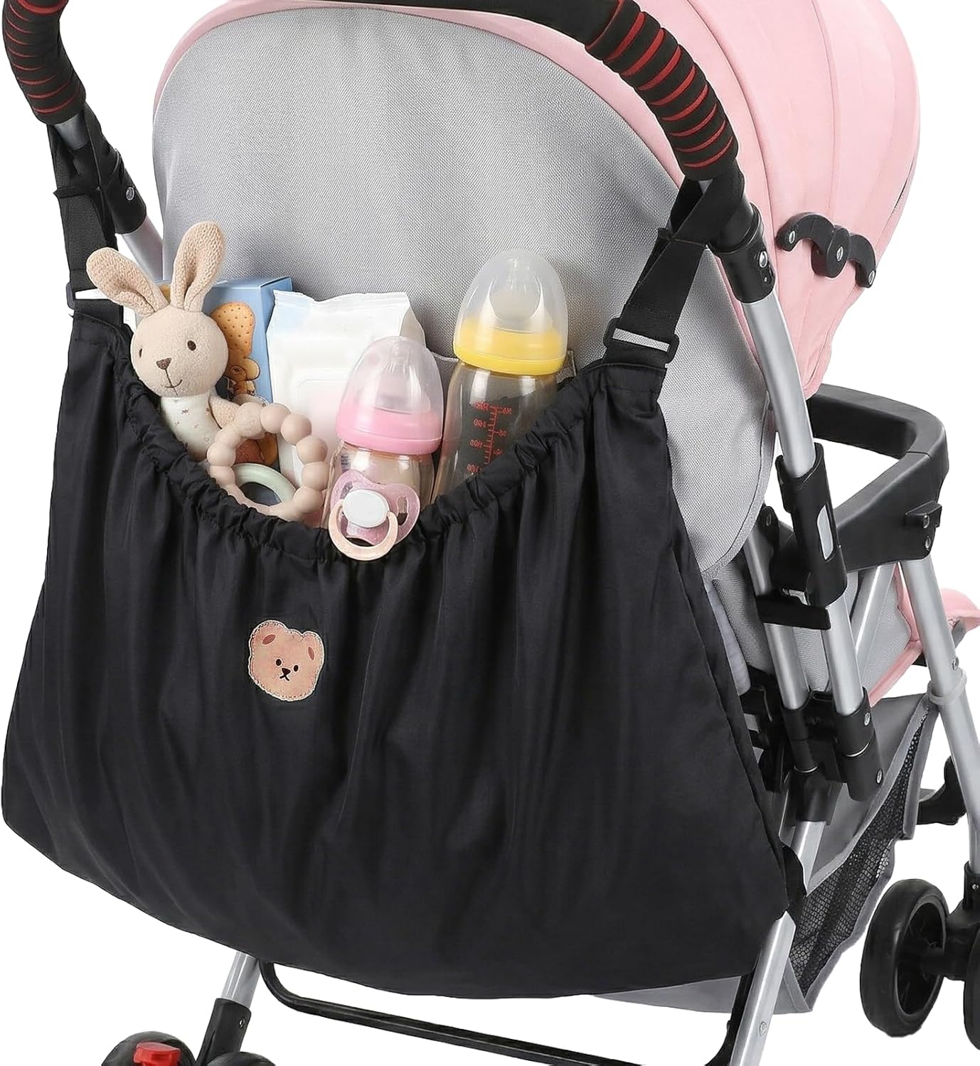 Large Capacity Stroller Organizer Bag, Universal Stroller Organizer, Adjustable Strollers Diaper Bag, for Storing Baby Formula, Bottles, and Other daily Necessities.