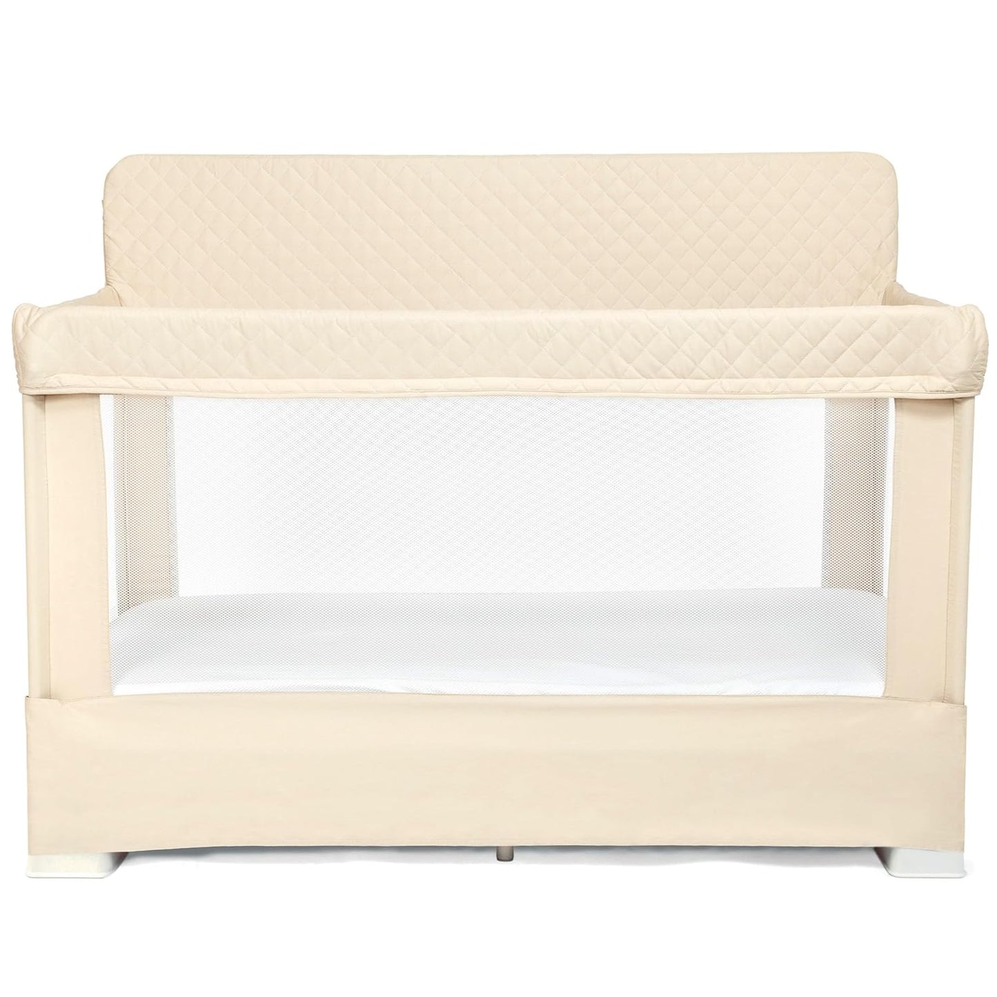 Baby Delight Lunaire Full Size Crib | Breathable Mesh Baby Crib | Tool-Free Assembly Baby Bed | Charcoal Tweed