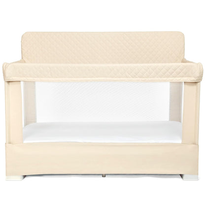 Baby Delight Lunaire Full Size Crib | Breathable Mesh Baby Crib | Tool-Free Assembly Baby Bed | Charcoal Tweed