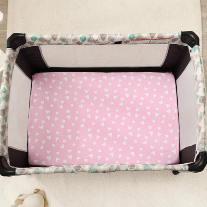 PHF 3 Pack Soft Mini Crib Sheets, Floral & Animal Pack N Play Sheets for Baby Boys Girls, No Slip Universal Fit for Pack N Play, Playard, Portable and Mini Crib Mattresses,Floral & Animal