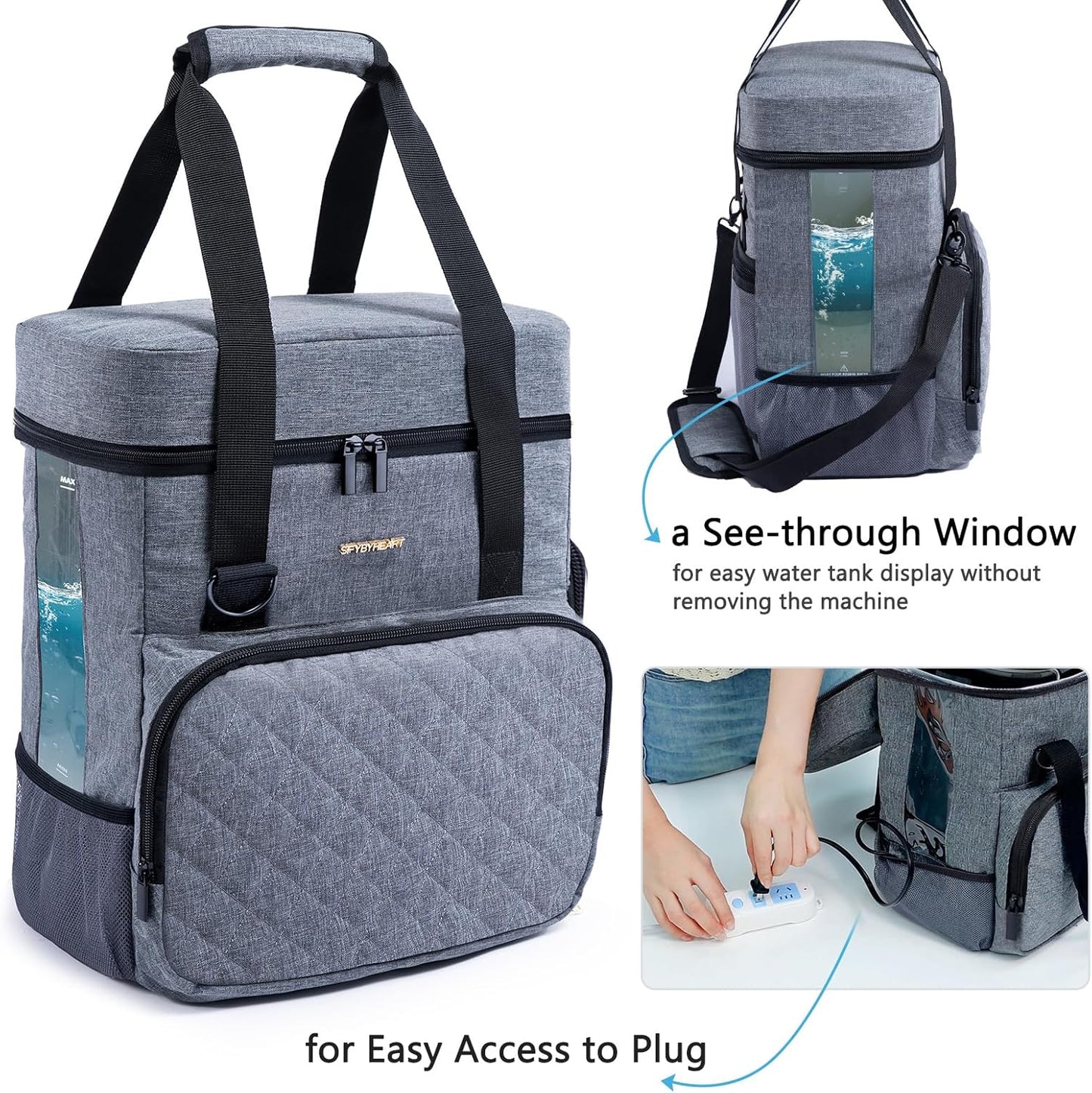 SFYBYHEART Carrying Case Compatible with Baby Brezza Formula Pro Advanced Formula Dispenser Machine Carrying Bag - Baby Formula Mixer Travel Bag with Pockets for Baby Essential, Pumps, Baby Bottles
