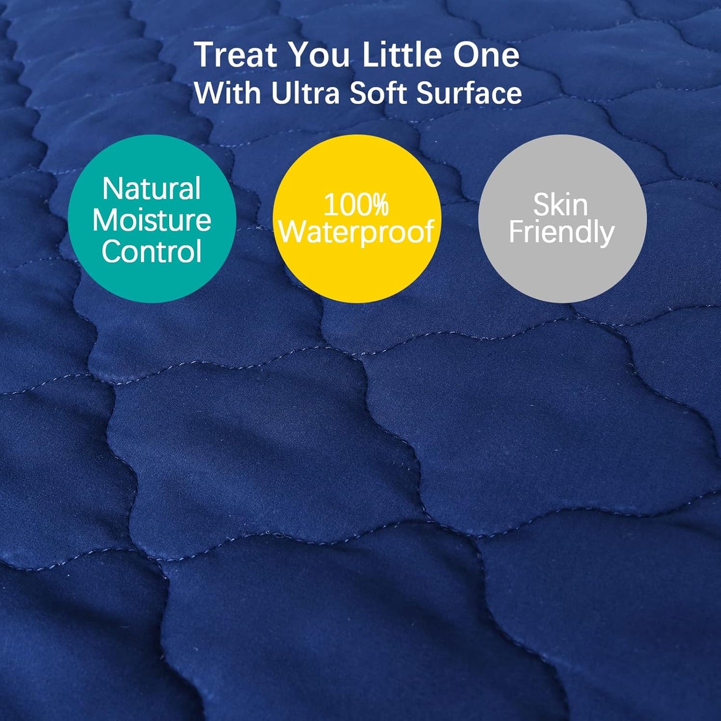 Pack and Play Sheets Mattress Pad Protector Fitted Waterproof Playard Mattress Cover, Compatible with Graco Pack n Play & Dream On Me & Pamo Babe, Playpen/Playard Sheet Quilted, Gray, 39" x 27"