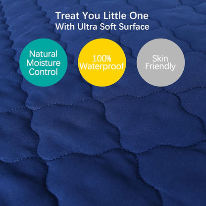 Pack and Play Sheets Mattress Pad Protector Fitted Waterproof Playard Mattress Cover, Compatible with Graco Pack n Play & Dream On Me & Pamo Babe, Playpen/Playard Sheet Quilted, Gray, 39" x 27"