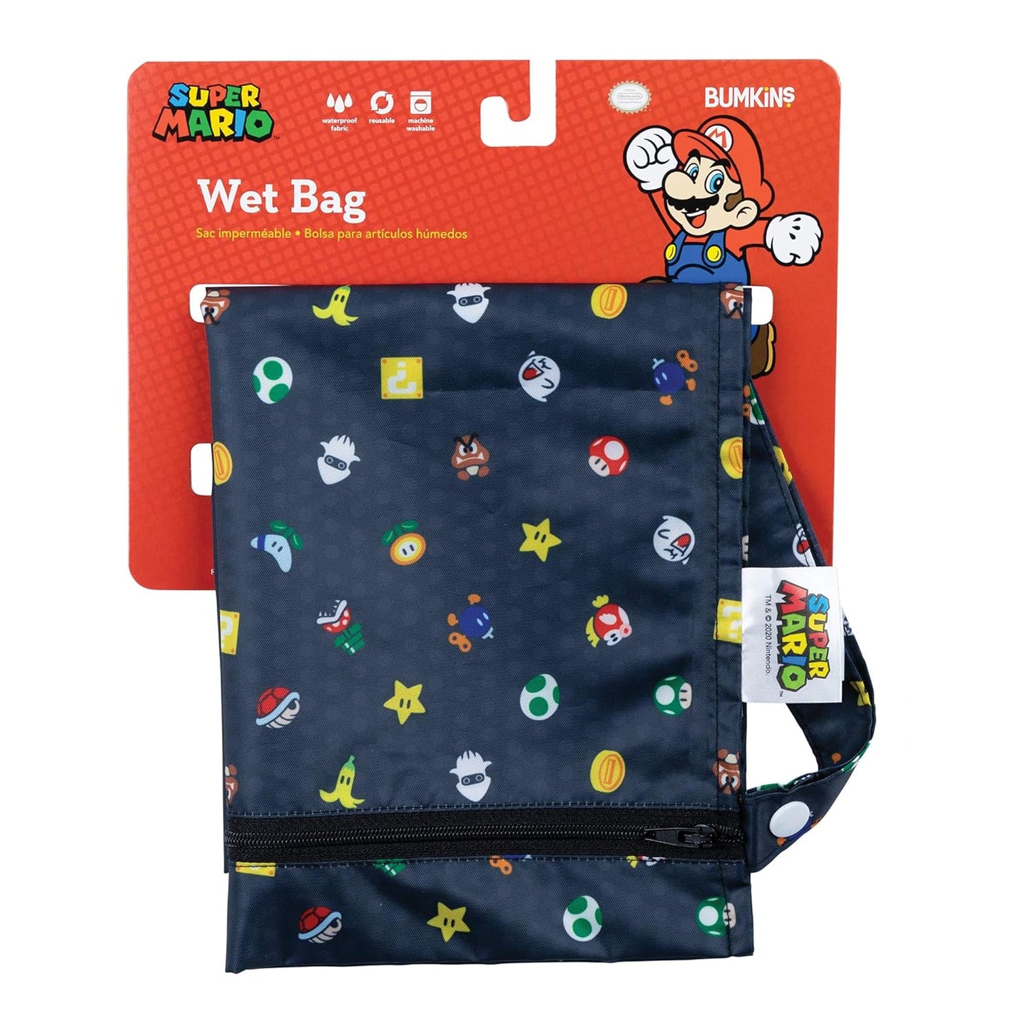 Bumkins Disney Waterproof Wet Bag for Baby, Travel, Swim Suit, Cloth Diapers, Pump Parts, Pool, Gym Clothes, Toiletry, Strap to Stroller, Daycare, Zip Reusable Bag, Packing Pouch, Winnie the Pooh