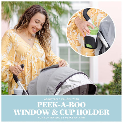 Baby Delight | Swerve Stroller | Lightweight | for Travel & Everyday | Multi-Position Recline | Compact Fold | Extra Storage | Tan