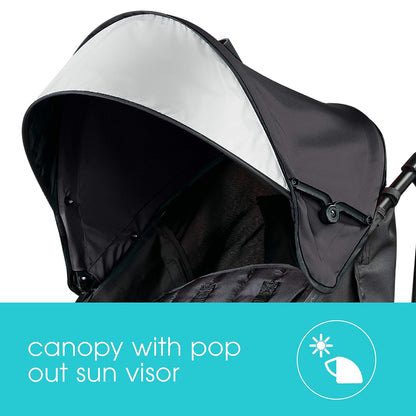 Summer Infant Ingenuity 3Dlite Convenience Stroller,Jet Black–Lightweight Stroller with Aluminum Frame,Large Seat Area, 4 Position Recline, Extra Large Storage Basket– Infant Stroller for Travel&More