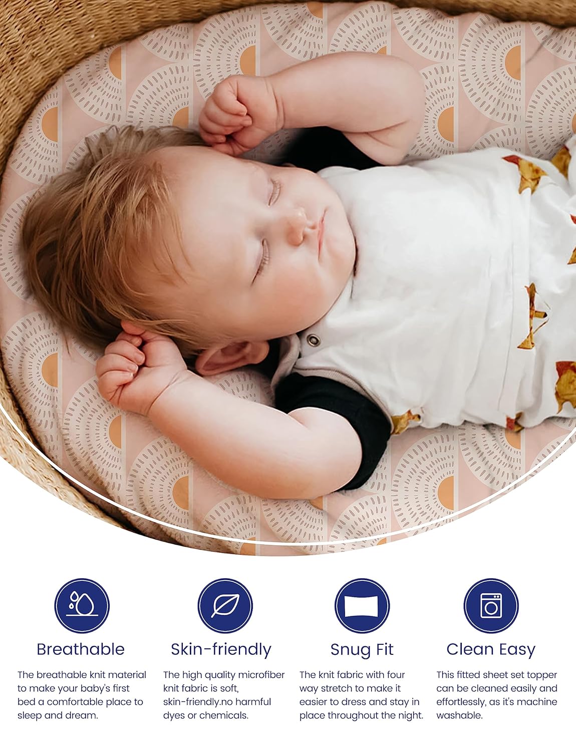 TotAha Premium Stretchy Bassinet Sheets for Baby Girl, Silky Comfort Cradle Sheets Fitted 18 x 36 for Oval, Rectangular, Hourglass Mattress, Hypoallergenic, Buttery Soft 2-Pack (Floral & Pale Pink)