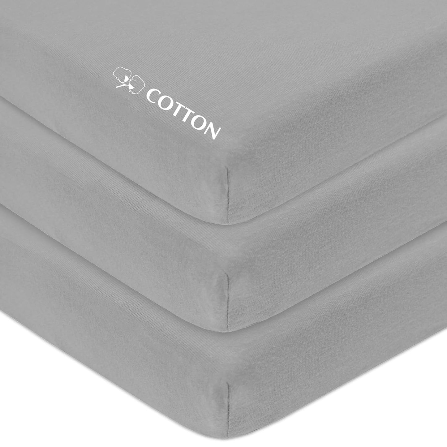 American Baby Company 3 Pack 100% Natural Cotton Fitted Pack and Play Sheets 39" x 27" - Soft & Breathable Pack N Play Sheets for Playard & Mini Crib Mattress, Yellow Star/Yellow/White, for Boy & Girl