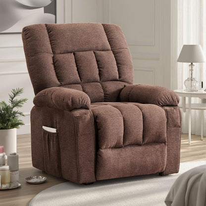 Sweetcrispy Recliner Chair, 360 Swivel Rocker Chair for Adults, Glider Rocker Recliners, Nursery Chairs for Living Room, High Back, Upholstered Deep Seat, Classical Brown