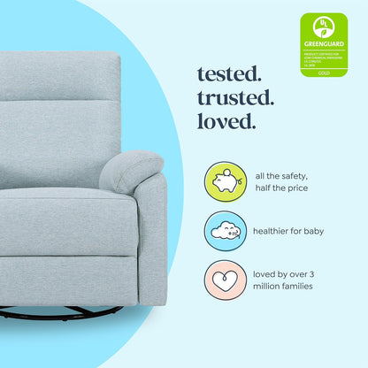Davinci Suzy Glider Recliner Nursery Chair - Glider Rocking Chair for Nursery and Living Room - GREENGUARD Gold, FSC & Certi-PUR US Certified - 360° Swivel Rocker Recliner Chair (Cozy Cream Boucle)
