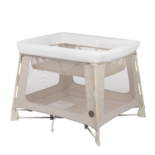 Swift Baby Playard with Mat, Baby Playpen, Play Yard with Bassinet, Portable Playpen for Babies and Toddlers, Classic Oat