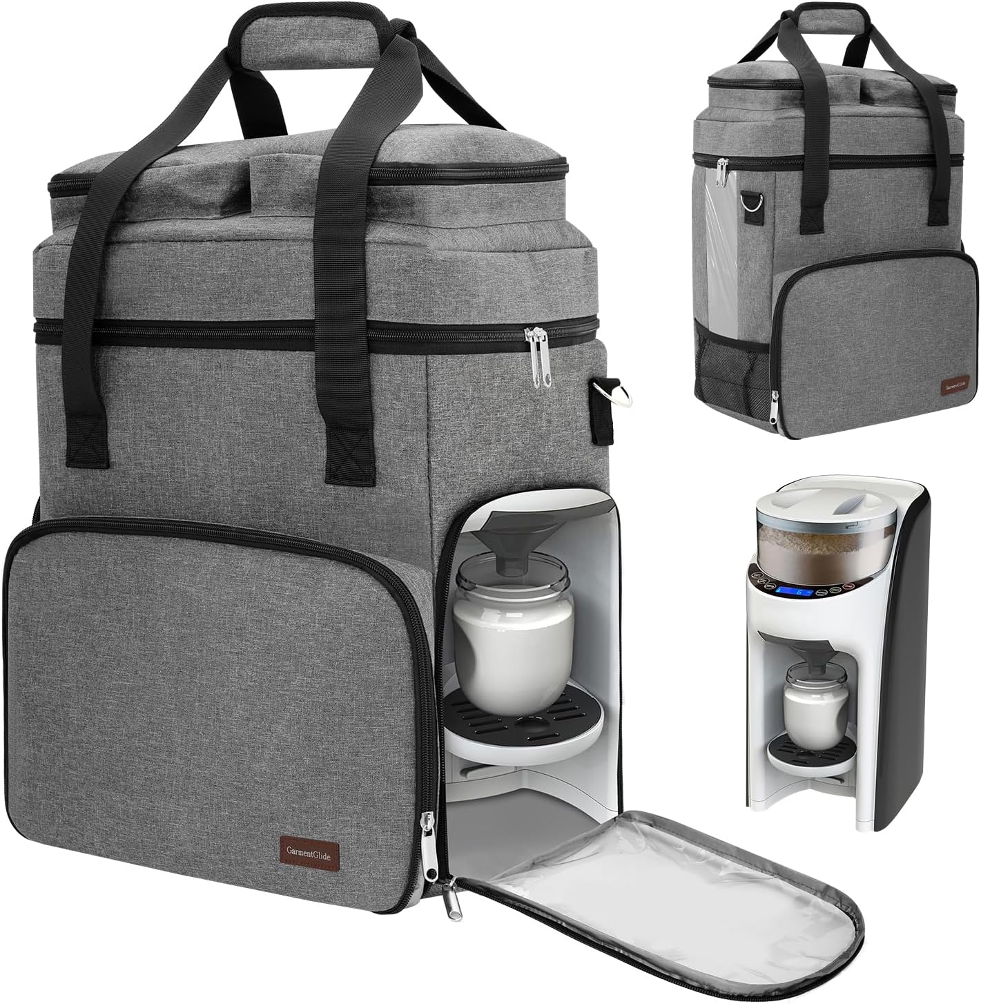 Carrying Case Compatible with Baby Brezza Formula Pro Advanced Formula Maker,Portable Formula Mixer Travel Organizer Bag with Shoulder Strap and Storage Pockets for Bottles,Baby Essentials