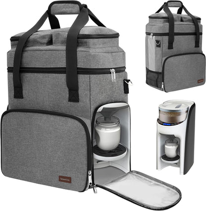 Carrying Case Compatible with Baby Brezza Formula Pro Advanced Formula Maker,Portable Formula Mixer Travel Organizer Bag with Shoulder Strap and Storage Pockets for Bottles,Baby Essentials