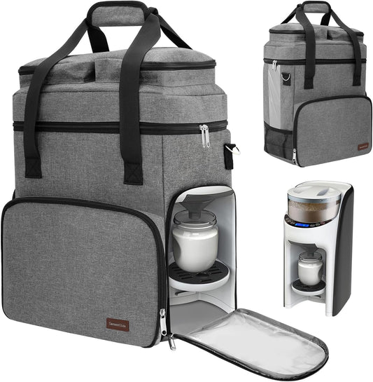 Carrying Case Compatible with Baby Brezza Formula Pro Advanced Formula Maker,Portable Formula Mixer Travel Organizer Bag with Shoulder Strap and Storage Pockets for Bottles,Baby Essentials