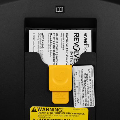 Evenflo Gold Revolve360 Extend All-in-One Rotational Car Seat with SensorSafe (Onyx Black)