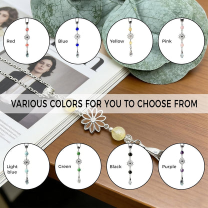 Boho Crystal Prism Rearview Mirror Charm, Rainbow Sun Catcher Hanging Car Charm Accessory, Alloy & Crystal Car Ornament for Women Men, Gift of Joy & Protection,Blue