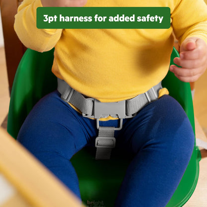 Bright Starts Disney Stitch My Spot Easy-Clean Baby Booster Feeding Chair, 3-Point Harness, Washable Removable Straps, Blue