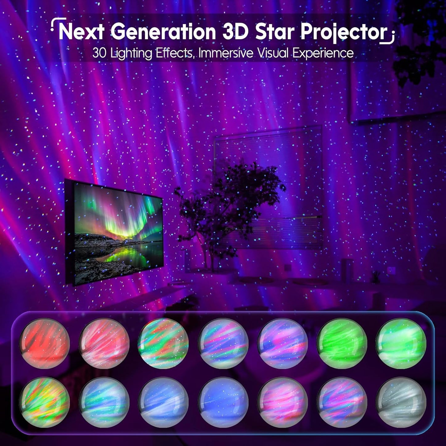 Rossetta Star Projector, Galaxy Projector for Bedroom Nebula Night Light Projector with White Noise, Bluetooth Speaker, Timer and Remote, Kids Room Decor, Birthday, Party, Gifts for Kids Teens Adults