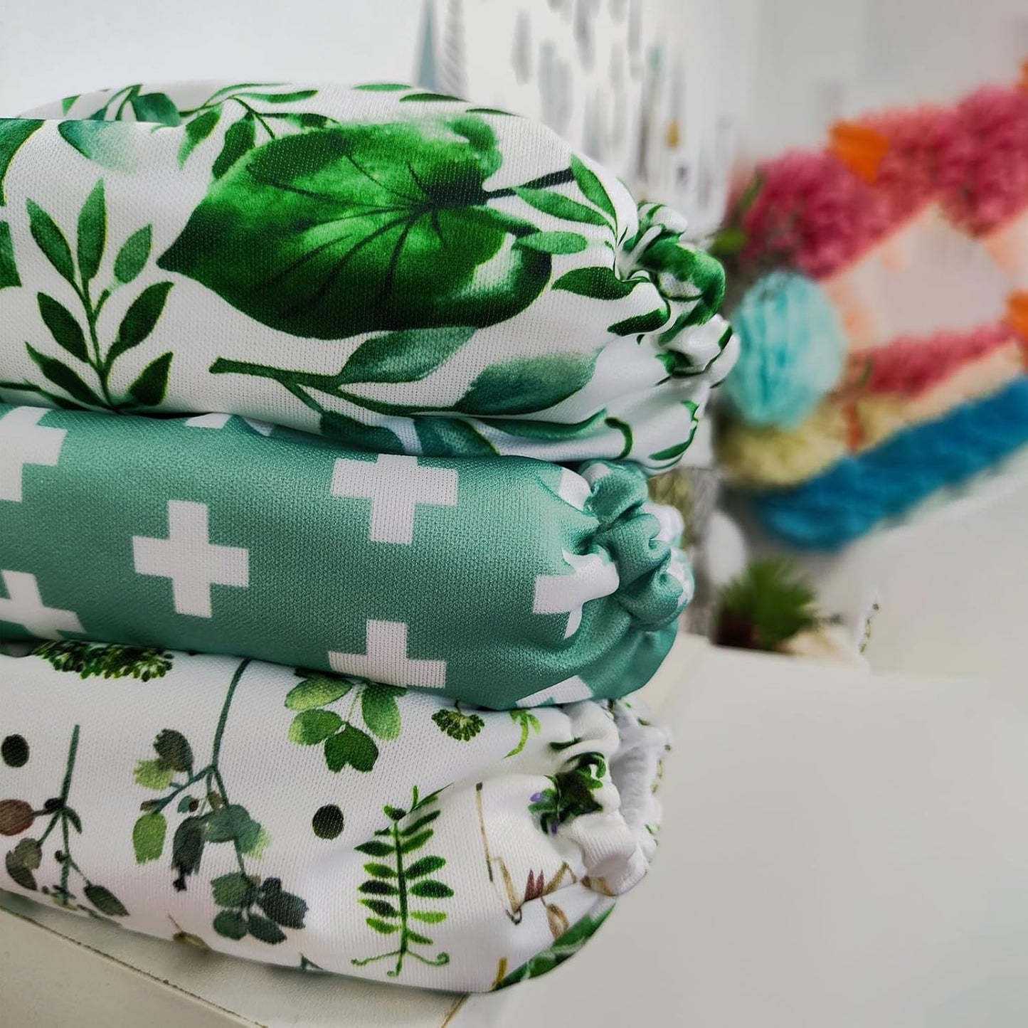 Mama Koala 3.0 Pocket Cloth Diapers for Babies with AWJ Lining, 6 Pack with 6 4-Layer Natural Cloth Diaper Inserts - Reusable and Washable Pocket Diapers(Hardworking Bees) - Colors B