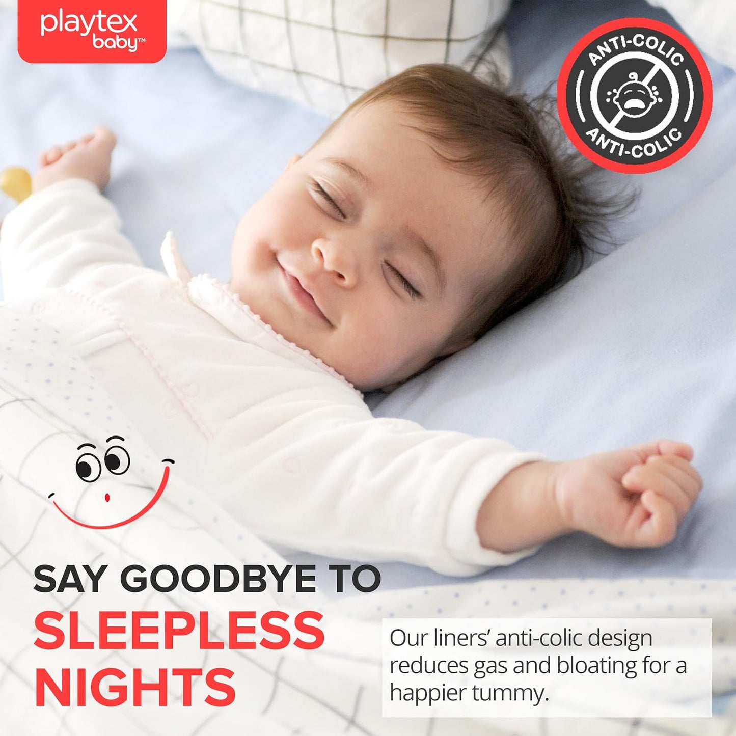 Playtex Baby Anti-Colic Nurser Bottle with Pre-Sterilized Disposable Drop-Ins Liners, 8 Oz Bottles (3 Count), Bottles for Newborn and Breastfeeding Babies, Feeding Essentials
