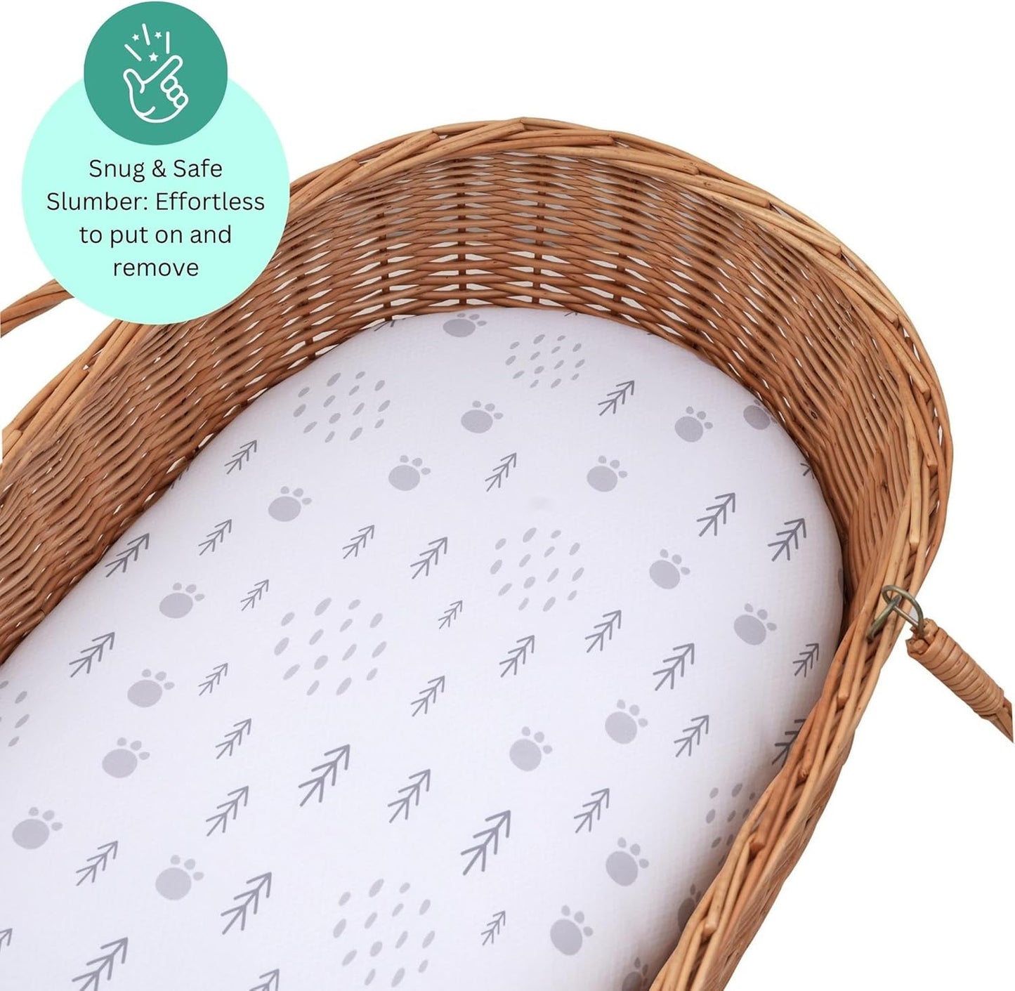 Bassinet Sheets for Papablic, CoZee, Cowiewie, Ezebaby, Nawahev Baby Bassinet Bedside Sleeper by TansyPanda, 3PC, 33x20, Ultra Soft, Breathable Snug Fit, Unisex Boys Girls, Gray White (Space Rockets)