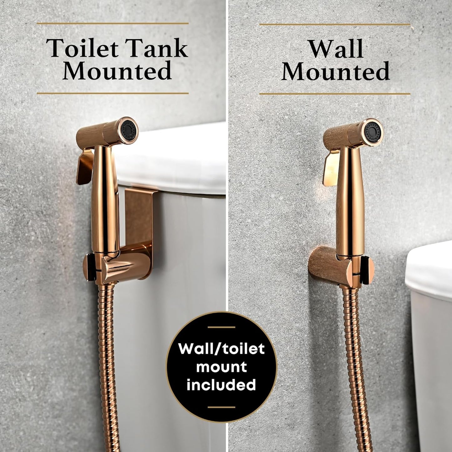 Purrfectzone Bidet Sprayer for Toilet, Handheld Sprayer Kit, Cloth Diaper Sprayer Set - Easy to Install - Stainless Steel
