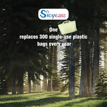 Silicone Travel Bottle Sterilizer Bags | 2000ml Microwave Steam Sterilizer Bags for Baby Bottles, Breast Pump & Pacifiers, Reusable Steam Sterilizing Bags for Travel and Home Use（Clear Green）