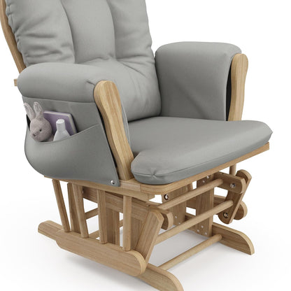 Storkcraft Premium Hoop Glider & Ottoman (Natural/Pink) — GREENGUARD Gold Certified Nursery Glider, Solid Wood Craftsmanship, Smooth-Gliding Nursery Chair and Ottoman, Award-Winning - Colors B