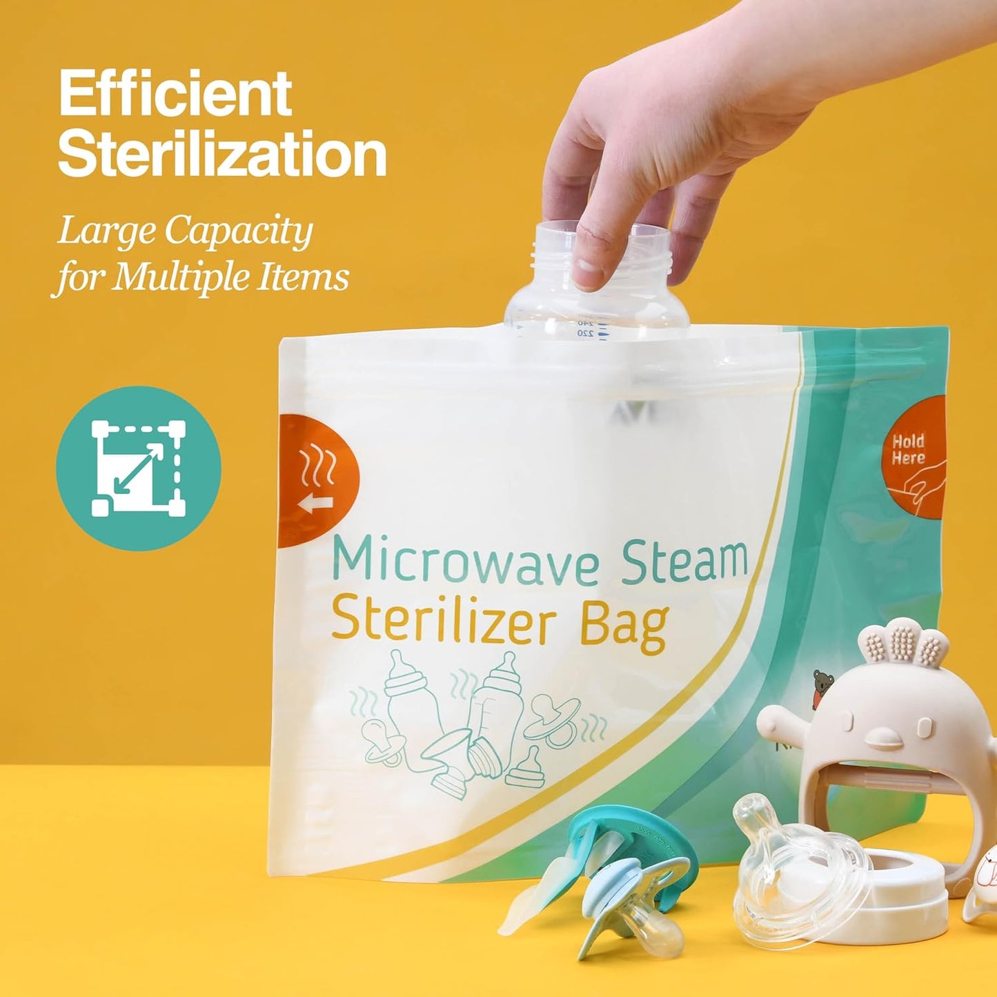10 Pack Microwave Sterilizer for Baby Bottles Pacifier Sanitizer and Breast Pump Sterilizer Bags Portable Travel Sterilizer for Baby Bottles Pacifiers and Breast Pump Parts
