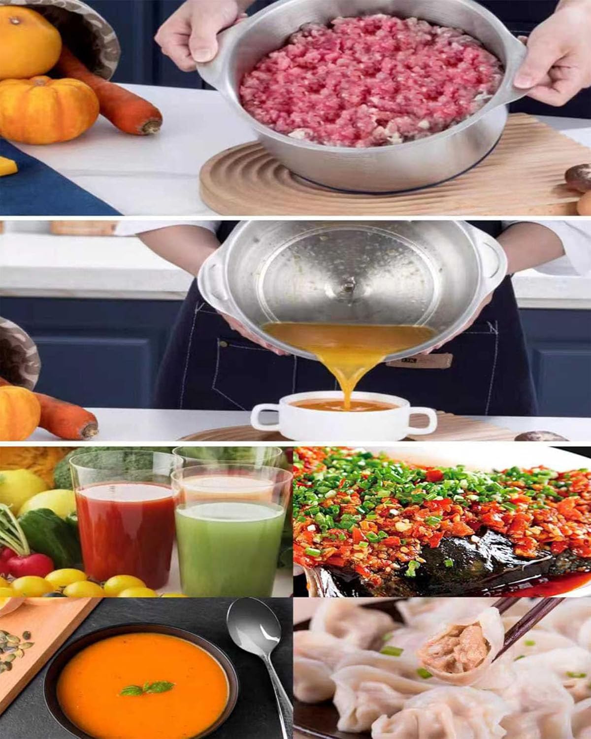 3L Electric Meat Grinder, Stainless Steel Dough Machine, 300w Strong Food Processing Machine, 5-Speed Mode, Used For Dough Stirring, Onion, Meat, Nuts, Fruits, Garlic, Vegetables, Baby Food