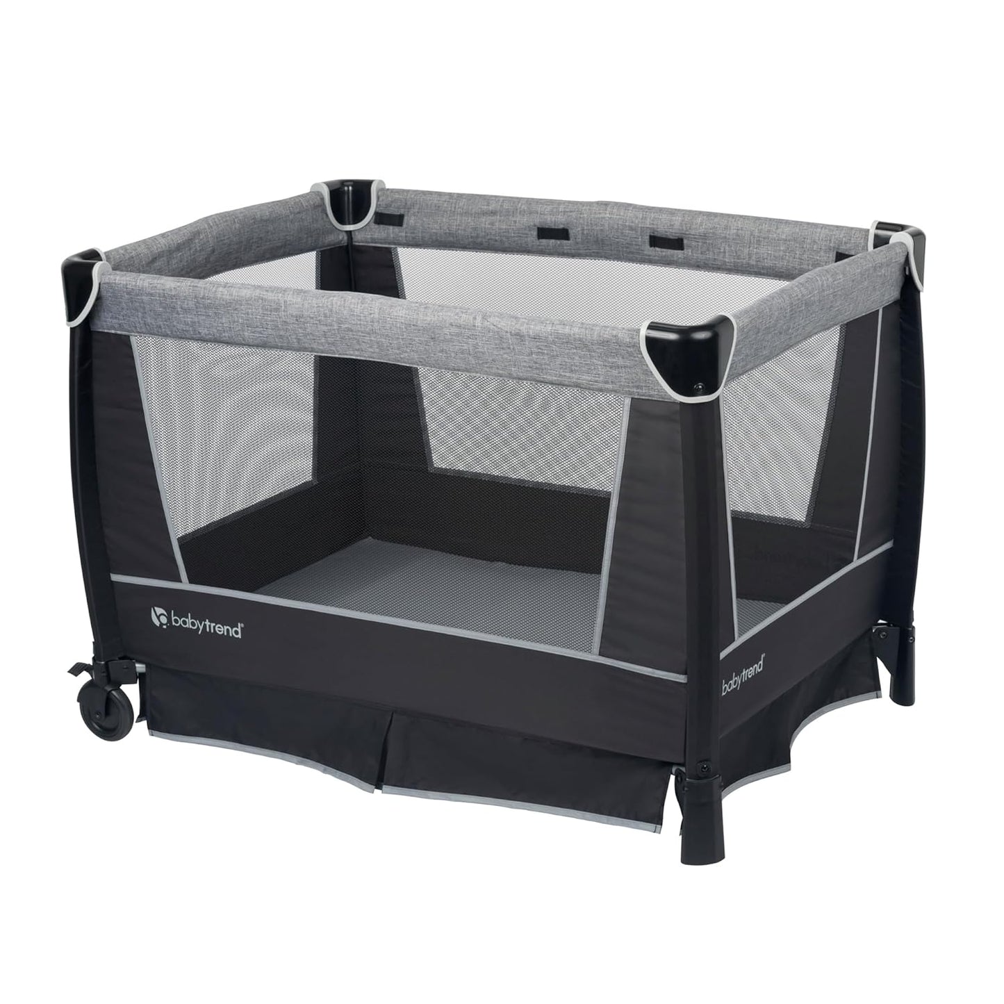 Baby Trend Retreat Nursery Center with Two Removable Rock A Bye Bassinets, Changing Table, Organizer, and Music Center with Nightlight, Quarry