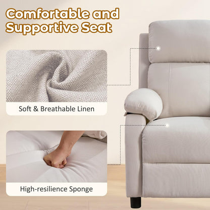 Korser Recliner Chair, 360 Swivel Rocker Chair for Adults, Small Rocking Recliner for Small Spaces, Upholstered Fabric Glider Recliner Nursery