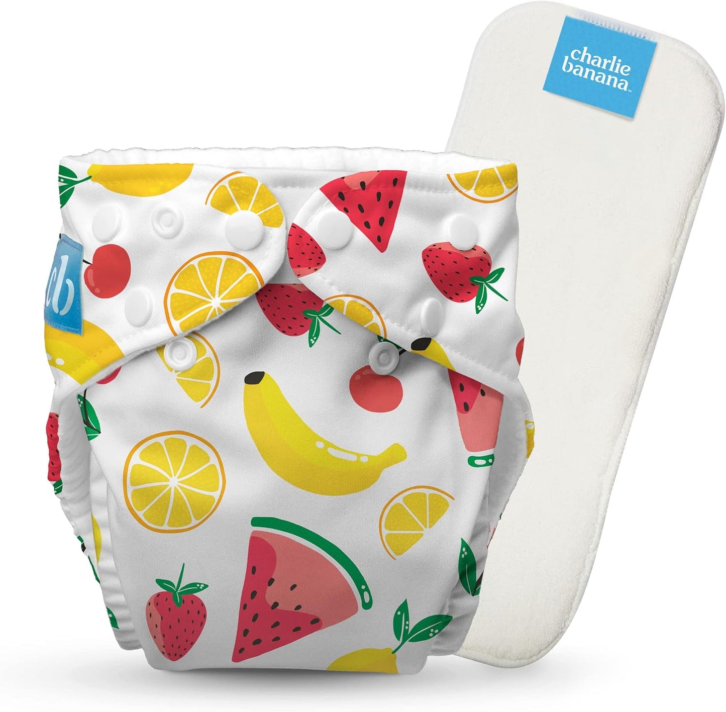 Charlie Banana Cloth Diapers, Reusable, Washable, Adjustable One Size Diaper, for Babies and Toddlers, with Absorbent Insert - Sweet Dreams on Grey, 1 Pack