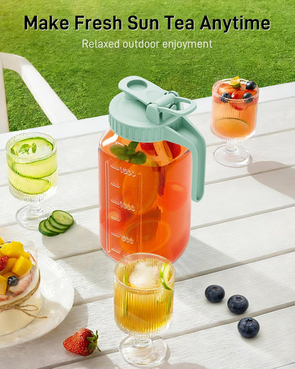 OneDream Breast Milk Pitcher 32oz Glass Pitcher with Lid, Formula Pitcher Leakproof Drip-Free Spout, Wide Mouth Mason Jar Pitcher for Easy Pouring, Dishwasher Safe Breastmilk Storage Pitcher