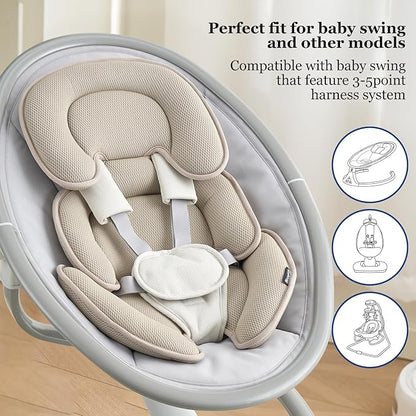 Innokids Head and Body Support Pillow Infant Car Seat Insert for Newborn to Toddler Stroller Cushion (Beige)