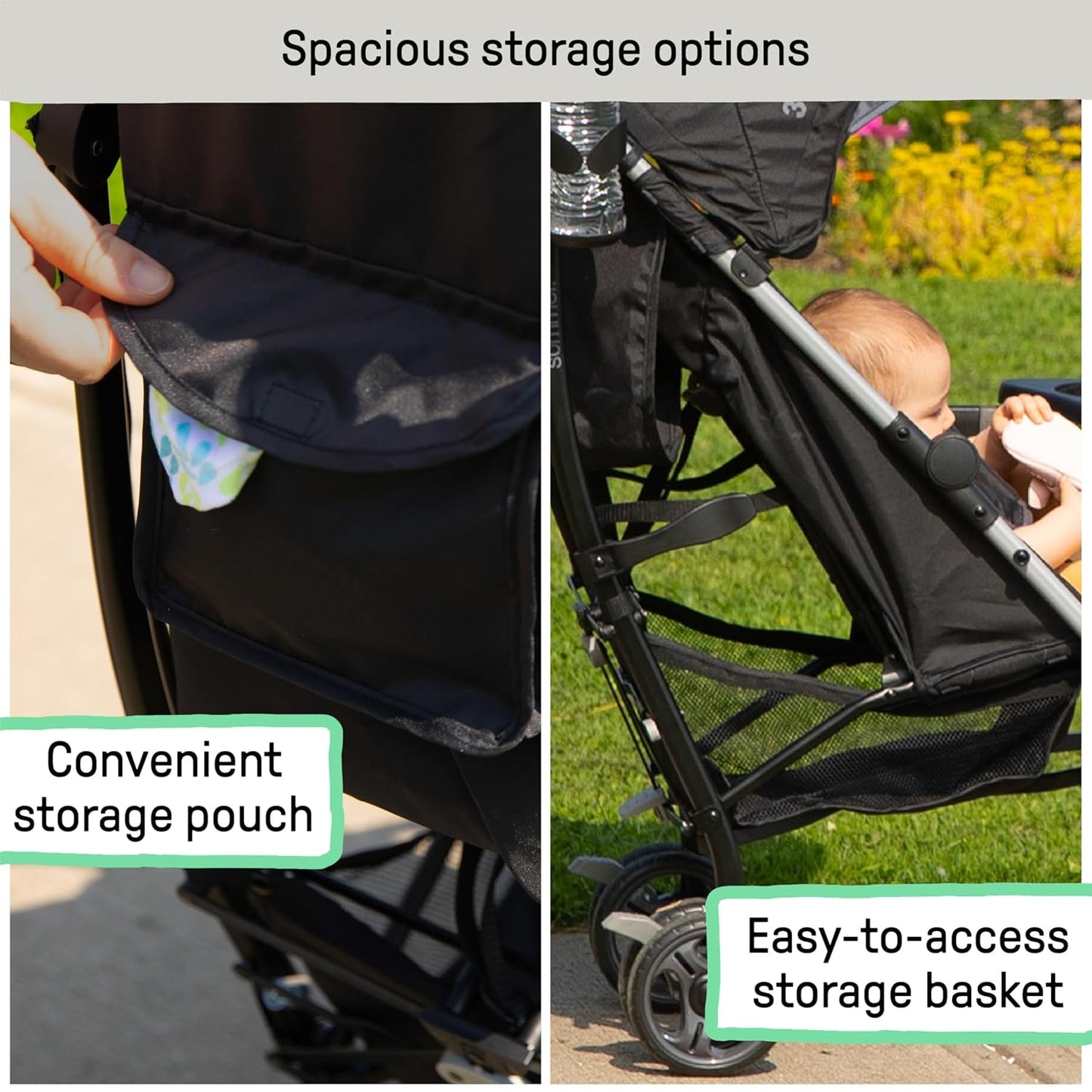Ingenuity 3Dlite Convenience Stroller, Gray – Lightweight Stroller with Aluminum Frame, Large Seat Area, 4 Position Recline, Extra Large Storage Basket – Infant Stroller for Travel and More