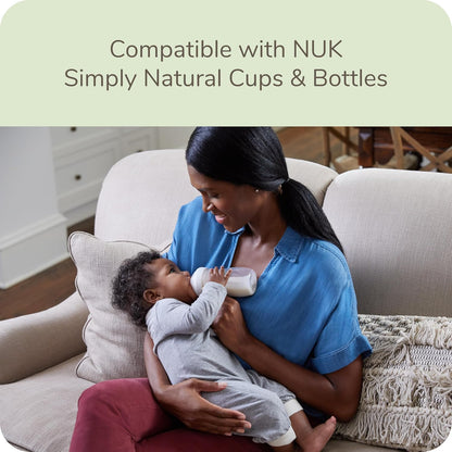 NUK Simply Natural Baby Bottles with SafeTemp Gift Set - Includes 4 Bottles