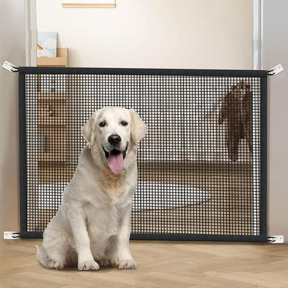 Cupount Dog Screen Mesh Gate for Stairs Pet Gates for The House: for Doorways Stairways Indoor 29 inches Tall, 38 inch Wide, Fits 32-35 inch Openings