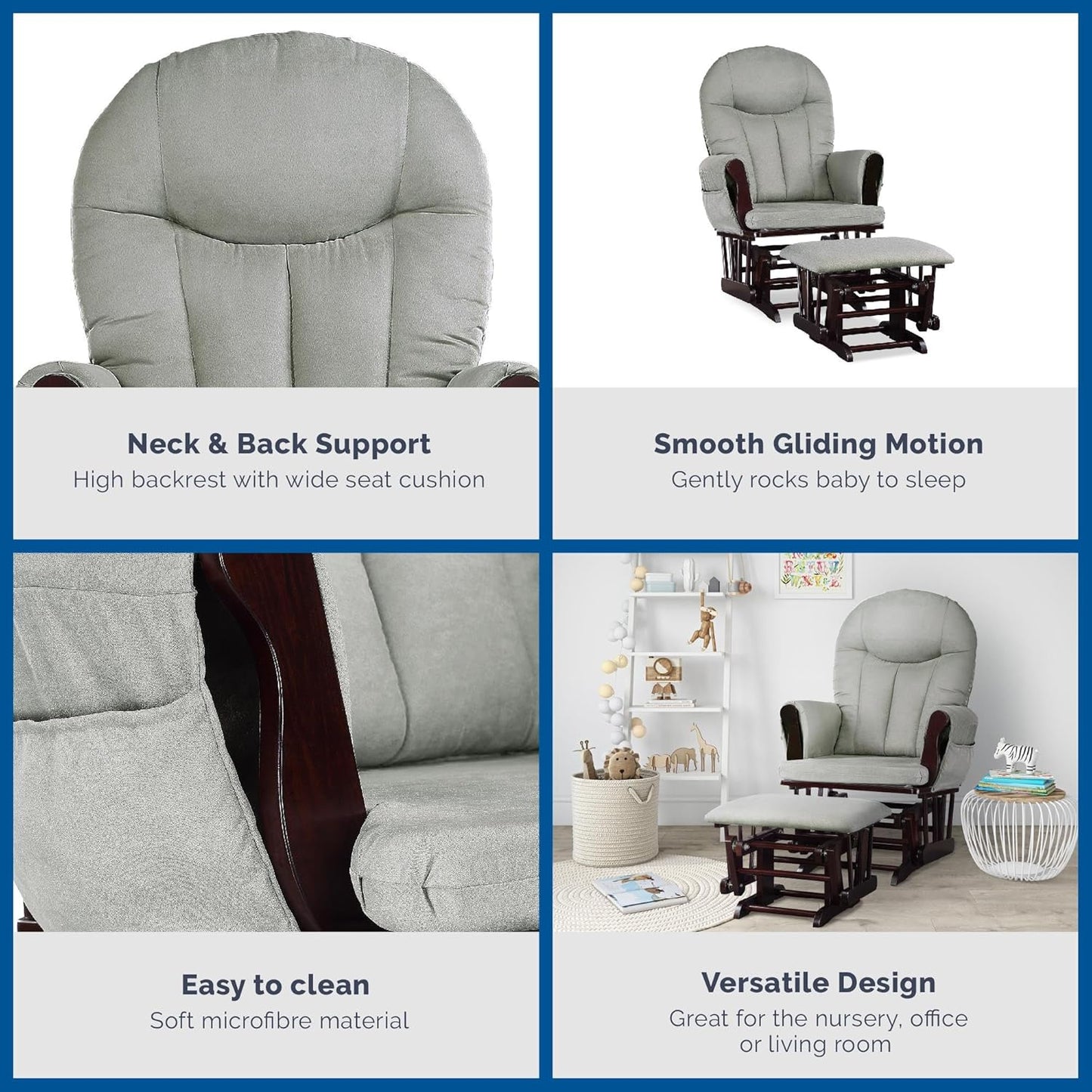 Baby Relax Huntington Nursery Glider & Ottoman, Espresso
