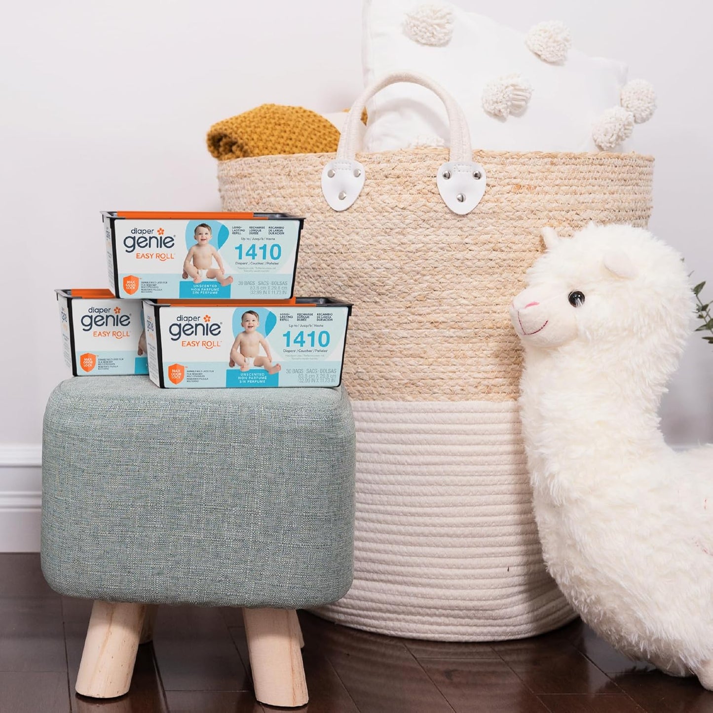 Diaper Genie Easy Roll Refill | 30 Bags Per Refill | Holds Up to 1410 Newborn Diapers | Odor Control | Diaper Pail Refill Bags | Fits Diaper Genie Signature & Platinum Pails