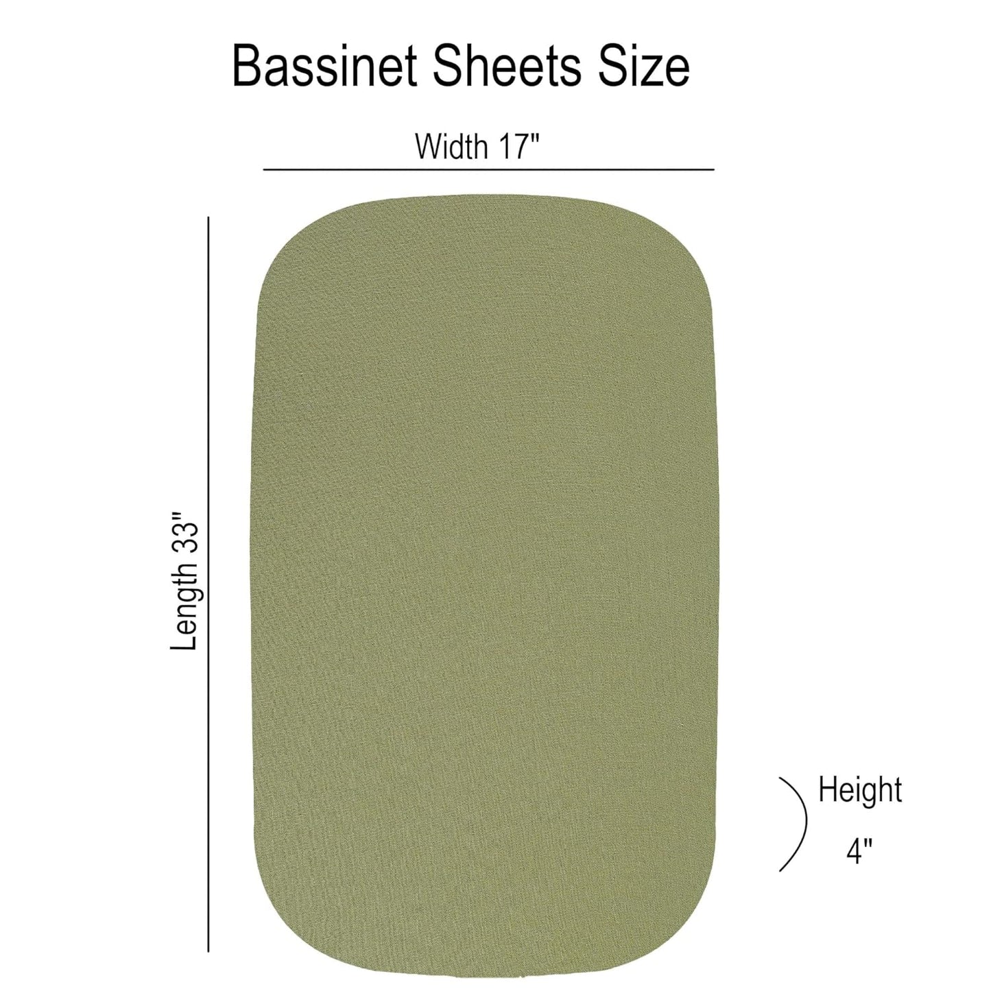 Onacosht Muslin Bassinet Sheets 3 Pack, 100% Cotton Baby Fitted Sheet 33" x 19" Compatible with Mika Micky, KoolaBaby (3 in 1), BabyBond, HARPPA and RICUTON Bedside Bassinet, Green, Floral and Cactus