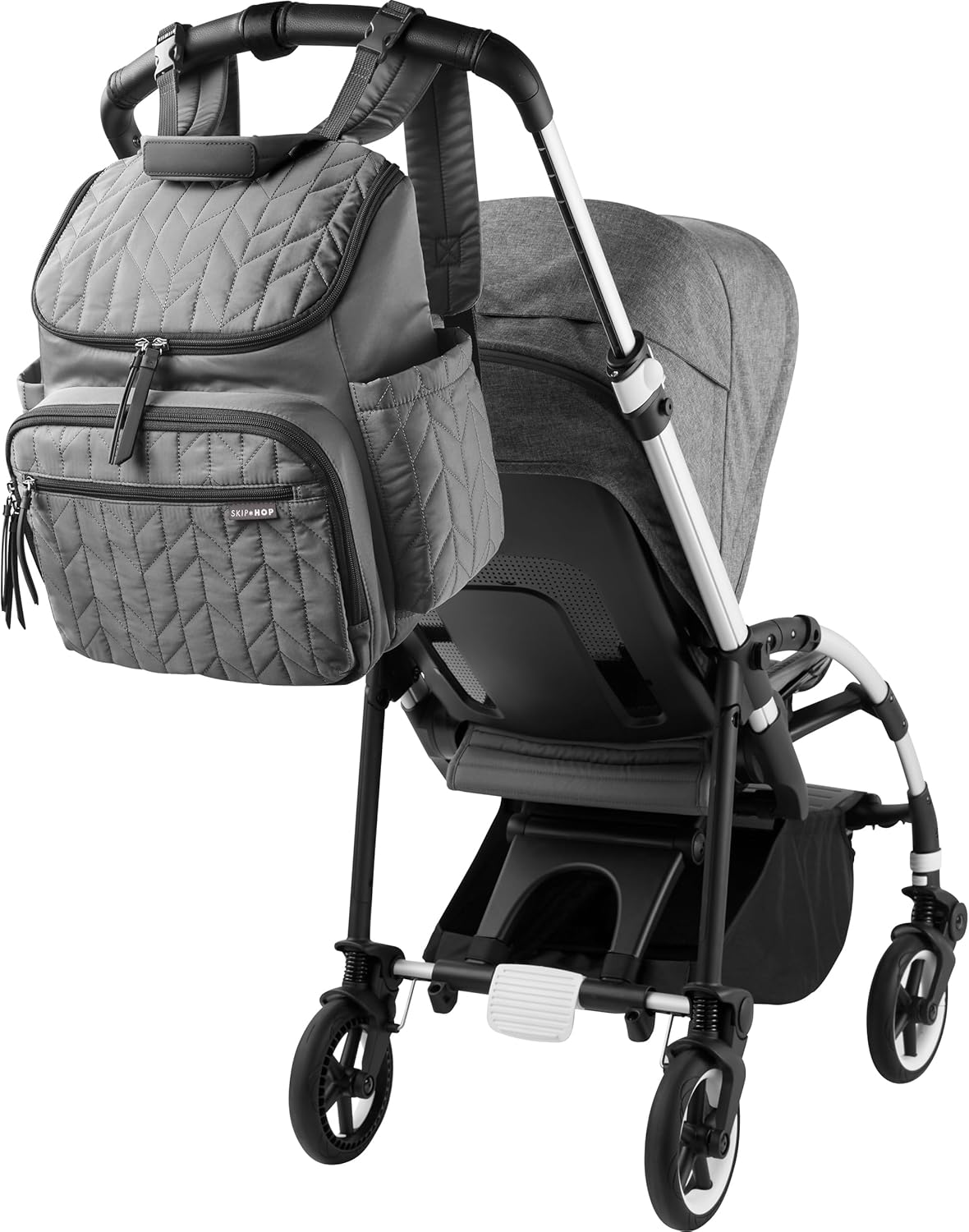 Skip Hop Diaper Bag Backpack: Forma, Multi-Function Baby Travel Bag with Changing Pad & Stroller Attachment, Jet Black